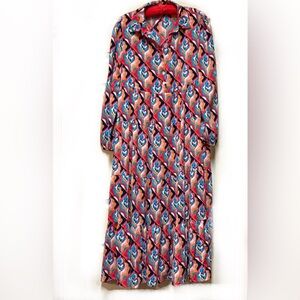 Colorful Geometric Patterned Maxi Dress